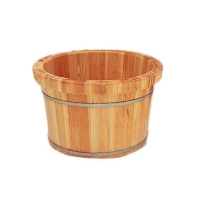 XYIANG Wooden Barrel Foot Spa Foot Soak Bucket, Foot Basin for Adults, Wood Bucket for Pedicure, Foot Tub for Soaking Feet, Foot Bath Spa Tub(A)