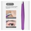 4pcs Stainless Steel Tweezers Set for Eyebrow and Eyelash with Storage Bag - Precision Hair Removal Tweezers for Beauty Salon & Home Use(Black 1set) view 4