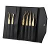 6 Pcs High-Precision False Eyelash Tweezers Set for Beginners - Perfect for Fake Eyelash Extensions, Individual Curved Strip, Nail Art & Makeup Tool(A) view 1