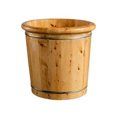 XYIANG Natural Wooden Footbath Bucket,Footbath with Lid for Elderly Bath,Cedarwood Spa Massage Foot Bucket,with Massager Portable Foot Bath Bowl,Thickened Foot Bath,Household Sleep(A)