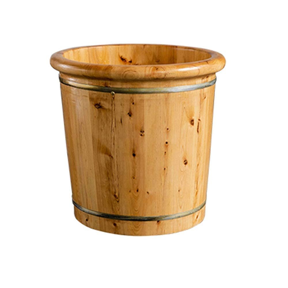 XYIANG Natural Wooden Footbath Bucket,Footbath with Lid for Elderly Bath,Cedarwood Spa Massage Foot Bucket,with Massager Portable Foot Bath Bowl,Thickened Foot Bath,Household Sleep(A)