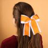 6 Inch Cheer Hair Bow Clip 2 Layers Grosgrain Ribbon Hairpin Handmade Alligator Hair Accessories for Girls Cheerleaders, White&Orange view 3