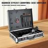 ChronosGear Barber Accessories Case with Code Lock, Black and White Processional Hairdresser Carrying Case, Portable Barber Tool Kits Storage Box for Hairdressers (Black and White) view 3