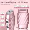 Women's Electric Razor 2-in-1 Hair Trimmer  IPX7 Waterproof Facial & Body Shaver, Dual Head, USB-C Fast Charge, Portable Pocket Design for Face, Legs, Bikini Area, Home & Travel view 2
