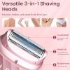 Women's Electric Razor 2-in-1 Hair Trimmer  IPX7 Waterproof Facial & Body Shaver, Dual Head, USB-C Fast Charge, Portable Pocket Design for Face, Legs, Bikini Area, Home & Travel view 3
