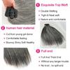 Salt and Pepper Bundles Human Hair 10 10 10 Inch Natural Gray-White Straight Bundles Human Hair 100% Unprocessed 12A Brazilian Hair Weave Extensions for Women view 2
