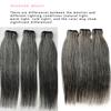 Salt and Pepper Bundles Human Hair 10 10 10 Inch Natural Gray-White Straight Bundles Human Hair 100% Unprocessed 12A Brazilian Hair Weave Extensions for Women view 3