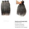 Salt and Pepper Bundles Human Hair 10 10 10 Inch Natural Gray-White Straight Bundles Human Hair 100% Unprocessed 12A Brazilian Hair Weave Extensions for Women view 4