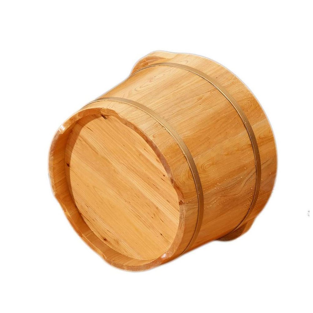 XYIANG Wood Foot Bath Bucket Foot Wash Basin for Foot Bath,Foot Soaking Tub,Foot Spa Bucket with Massage,Solid Cedar Wood Foot Soaking Barrel Bucket