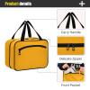 GuoChe Orange Solid Color Pure Plain Hanging mens travel bag with Hook, Designer essentials shaving kit bag for men for women must haves vacation estuche para brochas maquillaje L view 4