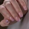CurvLife Short Square Press On Nails, Milk Cloud Milky White, Soft Gel view 1
