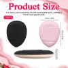 12pcs Mini Powder Puffs Reusable Drop-Shaped Makeup Sponges for Foundation & Concealer, Soft Beauty Makeup Blender Puff with Small Case, Loose Powder Body Puffs for Women(Black+Pink view 2