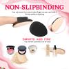 12pcs Mini Powder Puffs Reusable Drop-Shaped Makeup Sponges for Foundation & Concealer, Soft Beauty Makeup Blender Puff with Small Case, Loose Powder Body Puffs for Women(Black+Pink view 3