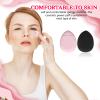 12pcs Mini Powder Puffs Reusable Drop-Shaped Makeup Sponges for Foundation & Concealer, Soft Beauty Makeup Blender Puff with Small Case, Loose Powder Body Puffs for Women(Black+Pink view 4