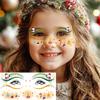 10 Sheets Christmas Face Tattoo Xmas Tree Santa Claus Eyeliner Makeup Patches Temporary Tattoos For Women Girls, Christmas Rave Party Favor Supplies Fake Tattoo Sticker Snowman Decals Stocking Stuffer view 2