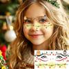 10 Sheets Christmas Face Tattoo Xmas Tree Santa Claus Eyeliner Makeup Patches Temporary Tattoos For Women Girls, Christmas Rave Party Favor Supplies Fake Tattoo Sticker Snowman Decals Stocking Stuffer view 4
