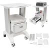Medical Cart with Drawer & 2 Trays, 220lbs Capacity ABS Rolling Utility Cart, Locking Wheels Mobile Storage Cart for Hospital Clinic Beauty Salon view 1