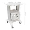 Medical Cart with Drawer & 2 Trays, 220lbs Capacity ABS Rolling Utility Cart, Locking Wheels Mobile Storage Cart for Hospital Clinic Beauty Salon view 2