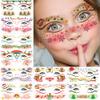 10 Sheets Christmas Temporary Tattoos For Face Eyeliner Makeup Patches Decals, Xmas Tree Santa Claus Snowman Fake Tattoo Sticker For Women Kids Christmas Rave Party Favor Supplies Stocking Stuffers view 1