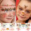 10 Sheets Christmas Temporary Tattoos For Face Eyeliner Makeup Patches Decals, Xmas Tree Santa Claus Snowman Fake Tattoo Sticker For Women Kids Christmas Rave Party Favor Supplies Stocking Stuffers view 2