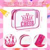 20 Pcs Cheer Goodie Bags Cheer Snack Bags for Team 7 X 5 '' Pvc Cheerleader Gifts Bulk Waterproof Portable Cheerleader Tote Cheerleading Travel Duffel Packet for Teammate Party Party Supplly(Pink) view 2