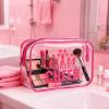 20 Pcs Cheer Goodie Bags Cheer Snack Bags for Team 7 X 5 '' Pvc Cheerleader Gifts Bulk Waterproof Portable Cheerleader Tote Cheerleading Travel Duffel Packet for Teammate Party Party Supplly(Pink) view 3