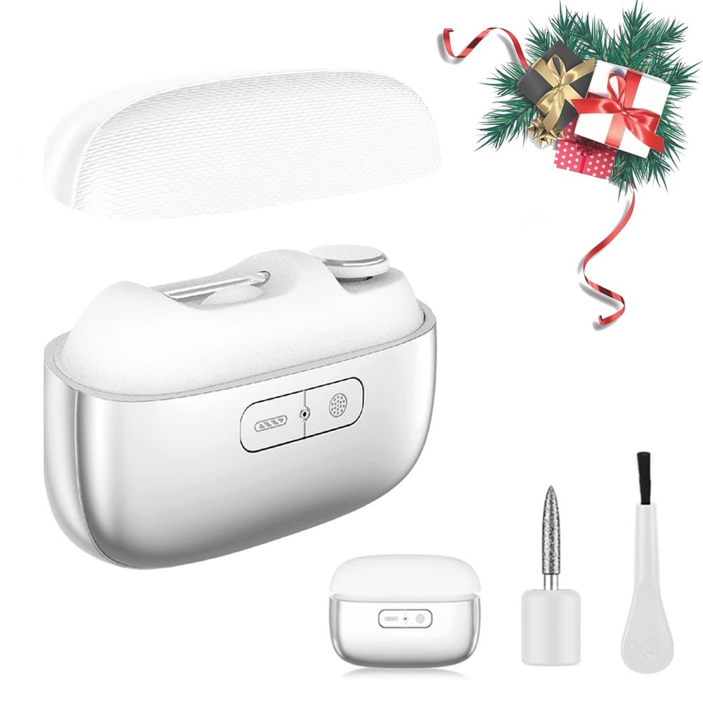 3-in-1 Automatic Electric Nail Clipper with Polishing, Upgraded Electric Nail Trimmer Polisher with LED Light and Nail Scraps Storage, Portable Smart Nail Clipper for Thick Toenails Seniors (White)