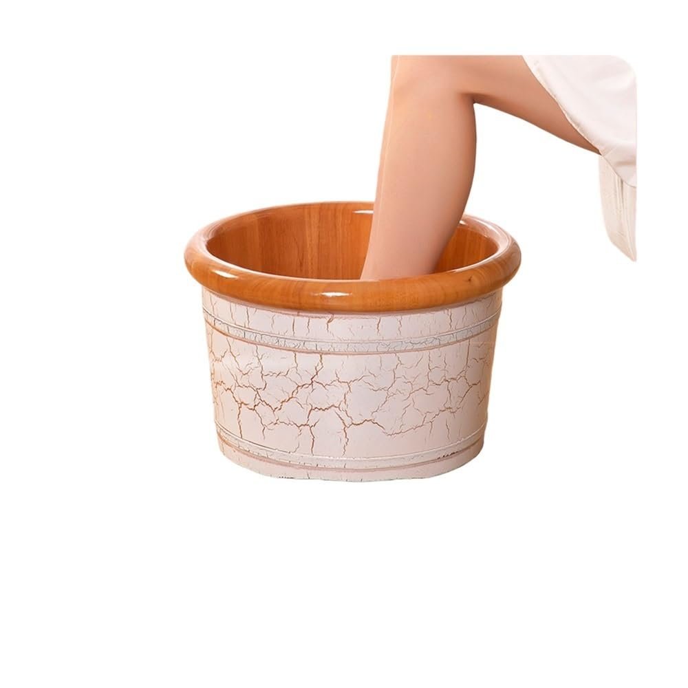 Portable Pedicure Bowl with Drain Valve, Stainless Steel Band Foot Bath Bucket, Foot Spa Pedicure Basin, Convenient Foot Soak Tub for Relaxation(Small)