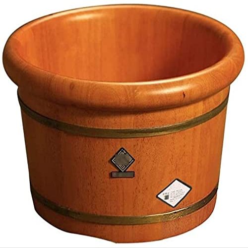 XYIANG Wooden Barrel Foot Spa Wooden Foot Washing Bucket, Oak Footbath, Foot Bath Barrel for Household, Foot Soaking Barrel, Foot Relaxing Foot Massage Bucket, Pain Fatigue Relief,Relie
