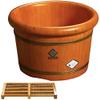 XYIANG Wooden Barrel Foot Spa Wooden Foot Washing Bucket, Oak Footbath, Foot Bath Barrel for Household, Foot Soaking Barrel, Foot Relaxing Foot Massage Bucket, Pain Fatigue Relief,Relie view 4