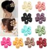 1pc 7cm Frosted Solid Color Hollow Floral Shark Clip Hairpin - Elegant Hair Accessories for Women Girls, Hollow Design Hair Clips(Lake Blue) view 2