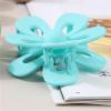 1pc 7cm Frosted Solid Color Hollow Floral Shark Clip Hairpin - Elegant Hair Accessories for Women Girls, Hollow Design Hair Clips(Lake Blue) view 4