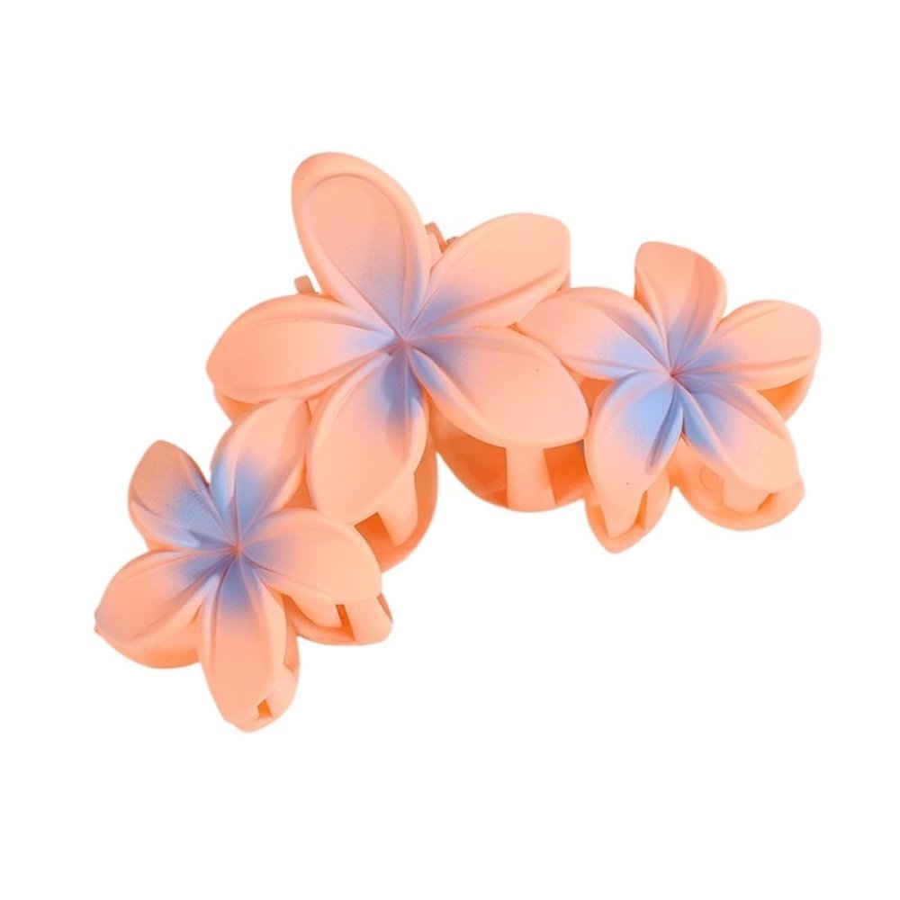 1pc 11CM Large 3-Flower Hair Claw Clip - Candy Gradient Non-Slip Hairpin for Women Girls Daily/Wedding/Party Hairstyles(Orange blue)