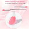 12 Pcs Lip Mask Applicator, Silicone Lip Brush with Caps Reusable Lip Balm Applicator Makeup Beauty Brushes for Lipstick Gloss Mask Oil (4 Colors) view 3