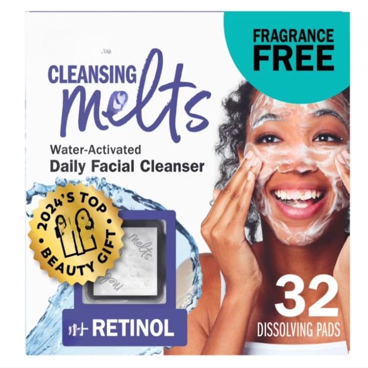 (1pack) Face Wash Retinol Cleansing Melts, Foa_ming Facial Cleanser Skin Care, 32 Count