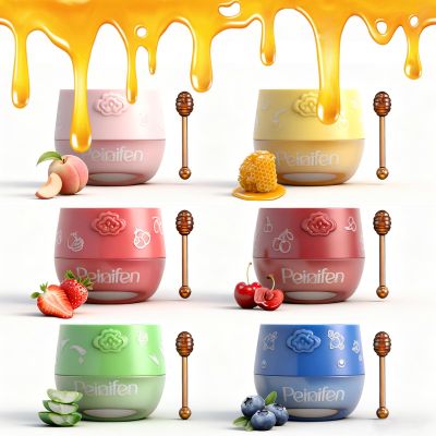 2025New 6PCS Bee Lip Balm Honey Pot, Fruit Moisturizing Propolis Lip Mask, Lip Mask Overnight Propolis Moisturizing Lip Balm Hydrating Prevention Dry and Crack Lip Scrubs Exfoliator Lip Care Products