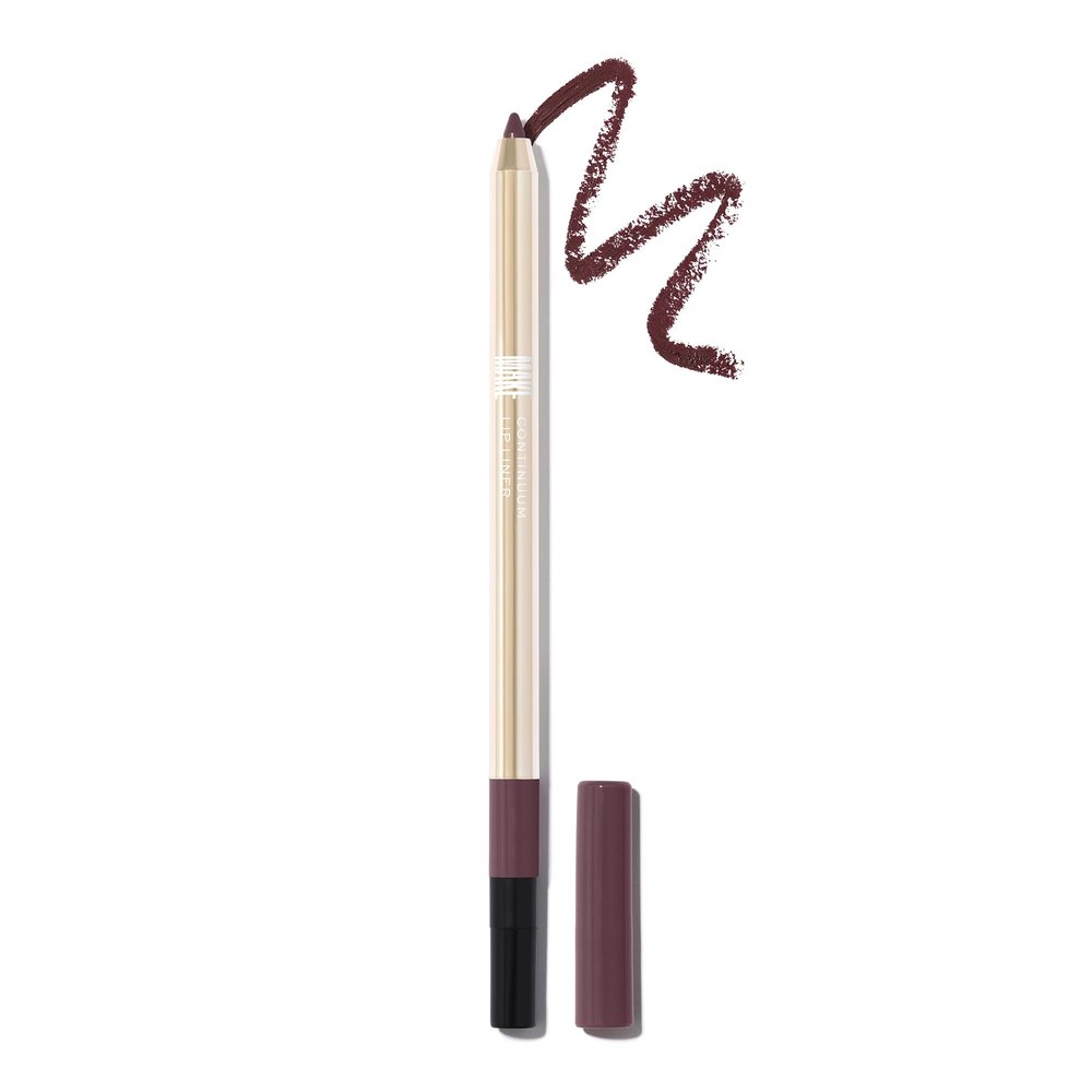 MAKE Beauty Continuum Lip Liner Long Lasting Creamy Liner with Velvet Matte Finish Includes Built-In Sharpener and Blending Brush Highly Pigmented Burgundy Brown Lip Color Shade, Momentum