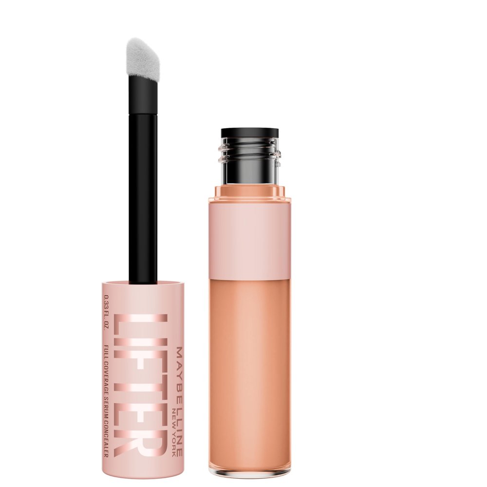 Maybelline Lifter Serum Concealer, Radiant Concealer with Full Coverage, Includes 2% Peptides + Caffeine to Hydrates & Brightens Under Eyes, 55, 1 Count