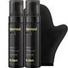 b.tan Dark Self Tanner Gift Box | Anytime Glow Getter Bundle - 2 Pack Sunless Tanning Mousse with Mitt, 1 Hour Express Fake Tan Foam, Best Christmas Stocking Stuffer Fast Bronze, Face & Body view 2