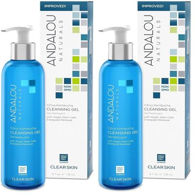 Andalou Naturals Cleansing Gel, Citrus Kombucha, 6 Fl Oz (Pack of 2)