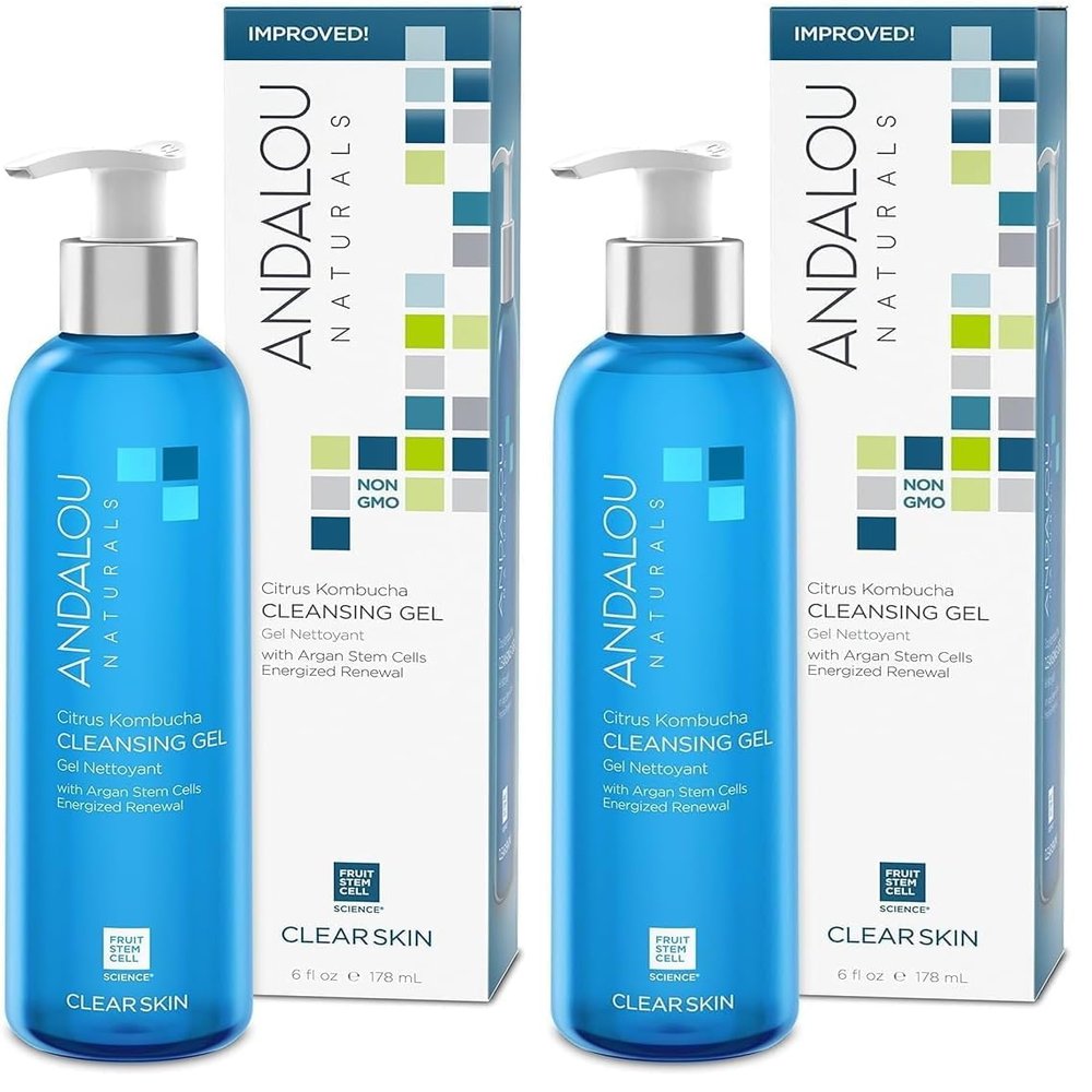 Andalou Naturals Cleansing Gel, Citrus Kombucha, 6 Fl Oz (Pack of 2)