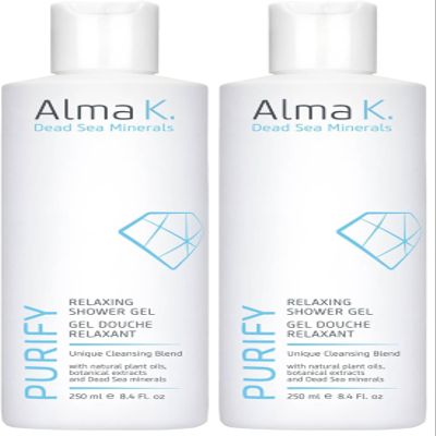ALMA K Relaxing Shower Gel - Nourishing Women and Men's Body Wash - Skincare with Dead Sea Minerals, Avocado Oil - White Tea and Neroli Scent - 8.4 oz (Pack of 2)