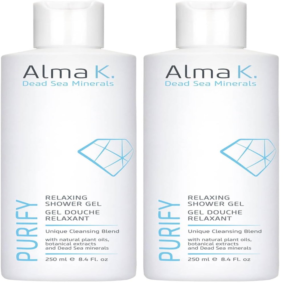 ALMA K Relaxing Shower Gel - Nourishing Women and Men's Body Wash - Skincare with Dead Sea Minerals, Avocado Oil - White Tea and Neroli Scent - 8.4 oz (Pack of 2)