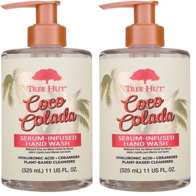 Tree Hut Coco Colada Serum Infused Hand Wash, Nourish & Hydrate Hands with Strengthening Skin Care, Long Lasting Scent, Cleanse & Lock in Moisture, 11 fl oz. (Pack of 2)