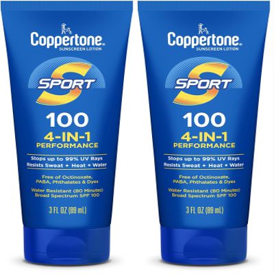 Coppertone SPORT Sunscreen Lotion Broad Spectrum SPF 100 (3 Fluid Ounce) (Packaging may vary) (Pack of 2)