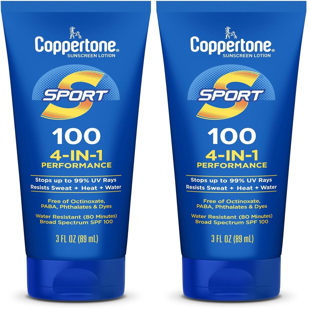 Coppertone SPORT Sunscreen Lotion Broad Spectrum SPF 100 (3 Fluid Ounce) (Packaging may vary) (Pack of 2)