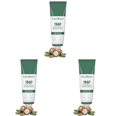 CLAT NATUREL Shea Butter Hand Cream, Nourishes Very Dry Hands with Vitamin E and 45% Shea Butter, Vegan Natural Hand Moisturizer, Mini Travel Size Hand Lotion, 1 Fl Oz (Pack of 3)
