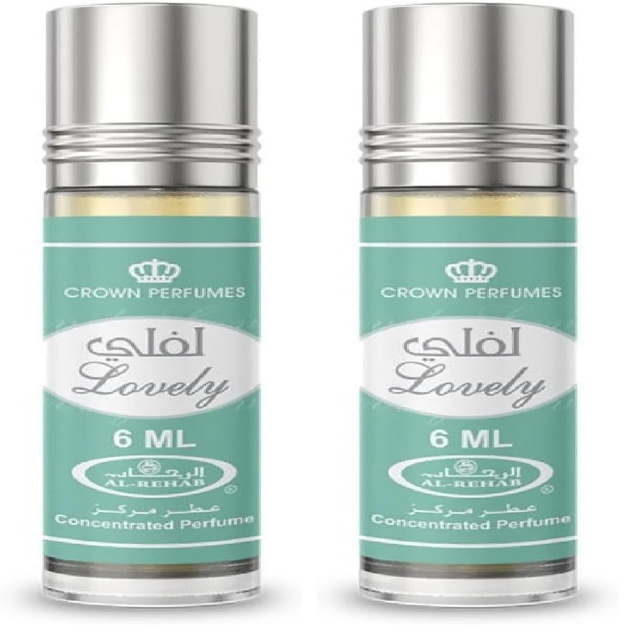 Al-Rehab perfumes Lovely Concentrated Perfume Rollerball for Unisex, 0.2 Ounce (Pack of 2)