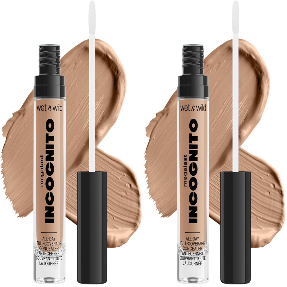 wet n wild Mega Last Incognito All-Day Full Coverage Liquid Matte Concealer, Medium Golden, 0.18 Ounce (Pack of 2)