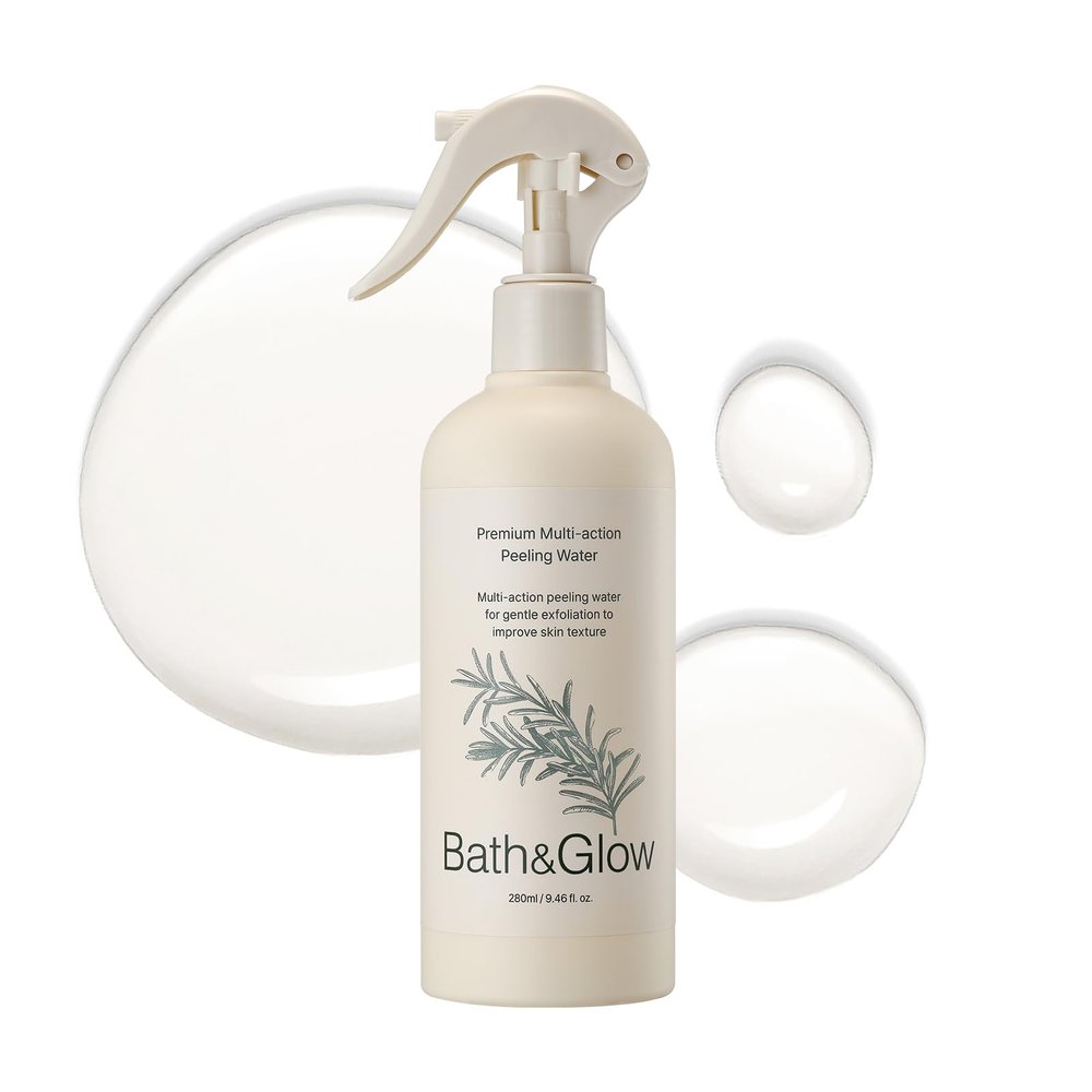 Bath & Glow Mandarin Peeling Water - Gentle Exfoliating Spray for Face & Body with French Onsen Water, Removes Dead Skin Cells for Brighter, Smoother Looking Skin - 9.46 fl.oz